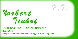 norbert tinhof business card